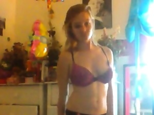 Sexy Light-haired Teenager Undresses